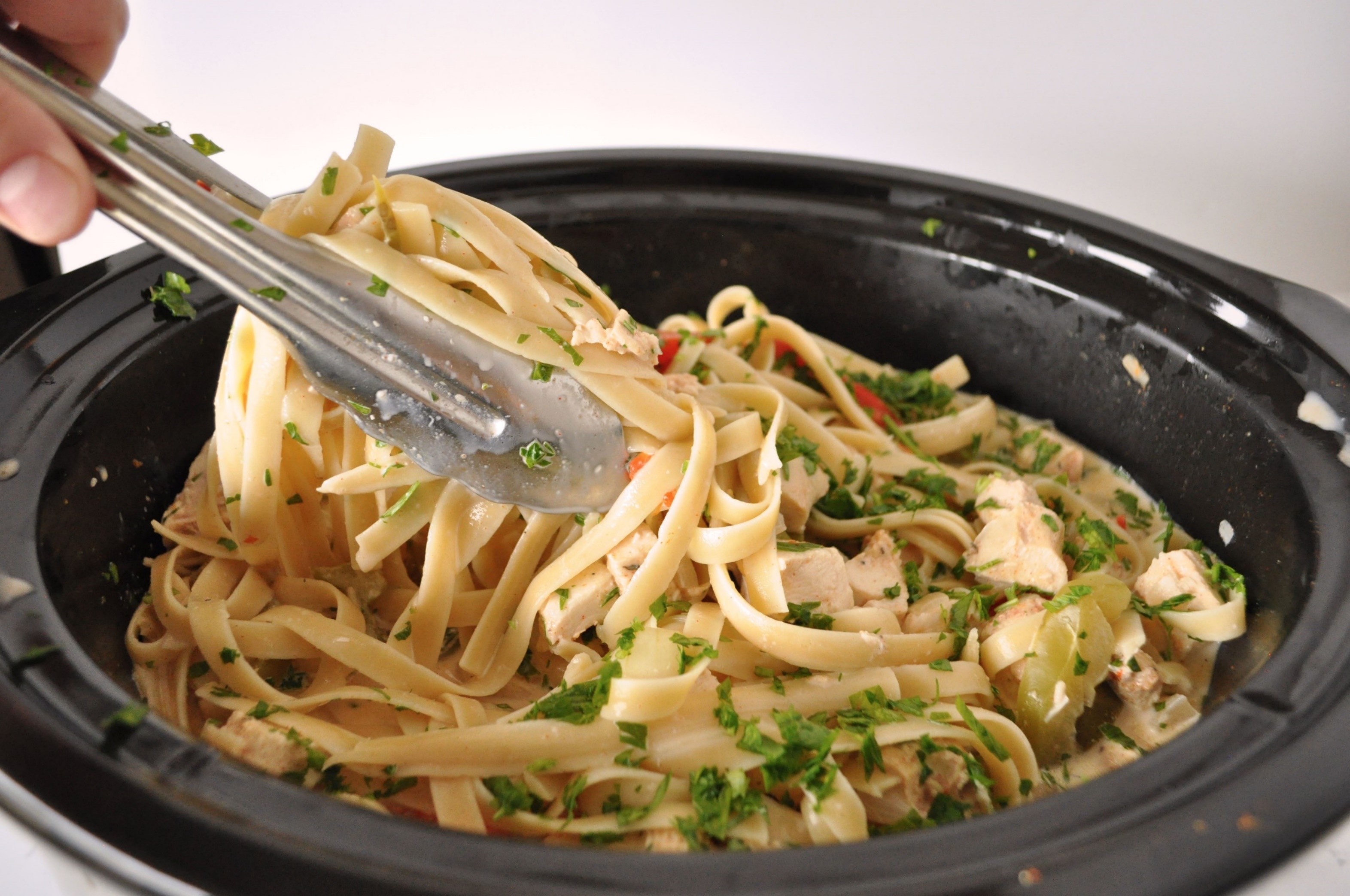 Slow Cooker Cajun Chicken Fettuccine - Welcome Home